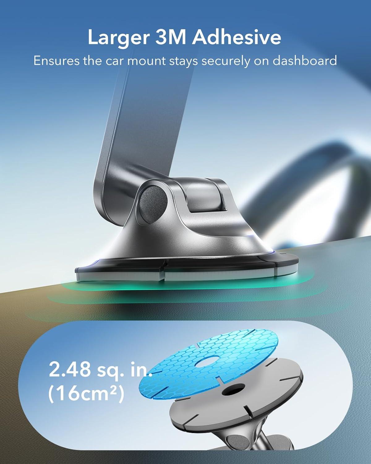 imageESR for MagSafe Car Mount Dashboard Magnetic Phone Holder for Car 360 RotationCar Phone Holder Mount for iPhone 171616e15141312 Galaxy S25 Pixel 10 Strong Magnetswith 2 Metal Rings
