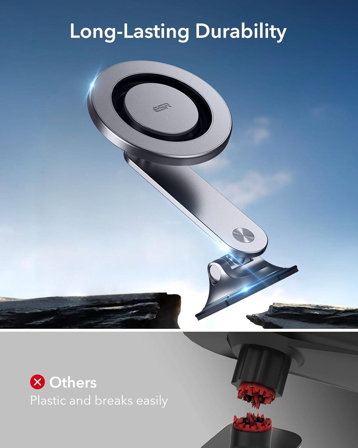 imageESR for MagSafe Car Mount Dashboard Magnetic Phone Holder for Car 360 RotationCar Phone Holder Mount for iPhone 171616e15141312 Galaxy S25 Pixel 10 Strong Magnetswith 2 Metal Rings