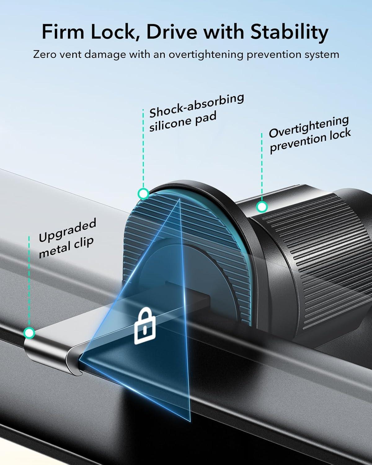 imageESR for MagSafe Car Mount Magnetic Car Phone Holder Mount Air VentDashboard Magnetic Phone Mount for iPhone 171615141312 Galaxy S25 Pixel 10 Strong Magnets Charging Not SupportedBlack360 Rotation