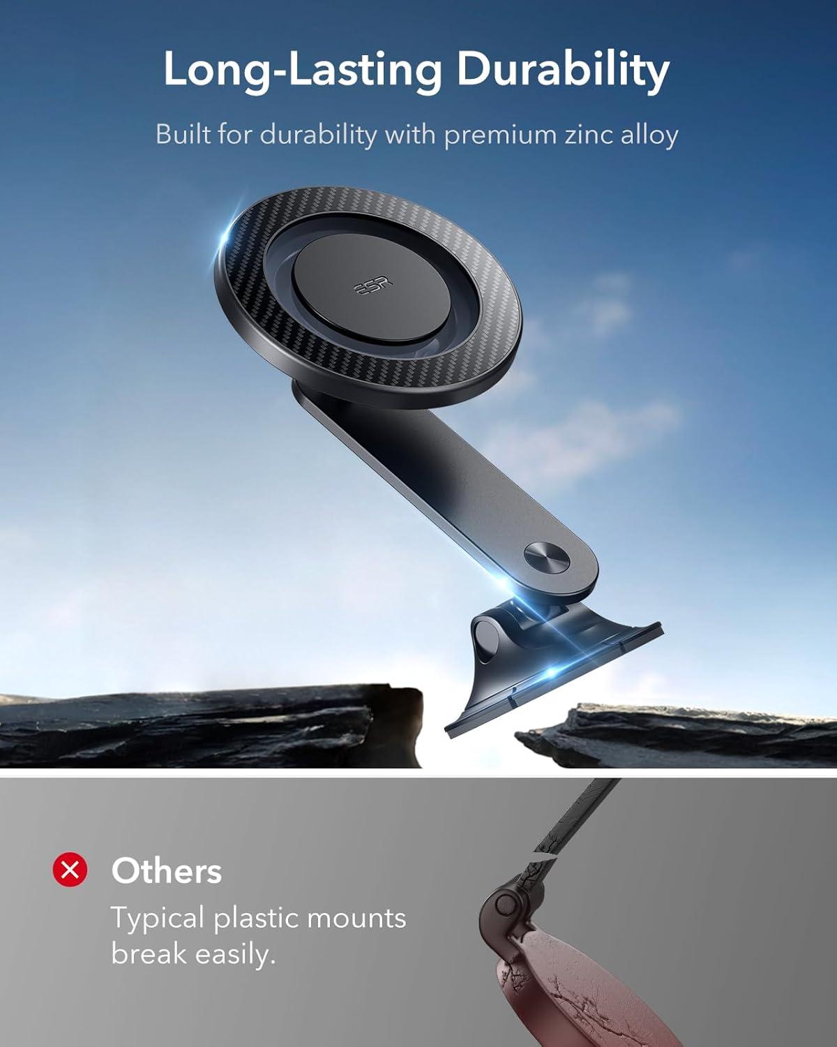 imageESR for MagSafe Car Mount Magnetic Car Phone Holder Mount Air VentDashboard Magnetic Phone Mount for iPhone 171615141312 Galaxy S25 Pixel 10 Strong Magnets Charging Not SupportedBlack Carbon Fiber