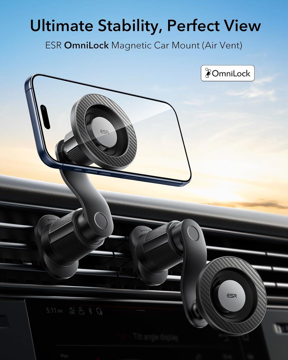imageESR for MagSafe Car Mount Magnetic Car Phone Holder Mount Air VentDashboard Magnetic Phone Mount for iPhone 171615141312 Galaxy S25 Pixel 10 Strong Magnets Charging Not SupportedBlack360 Rotation