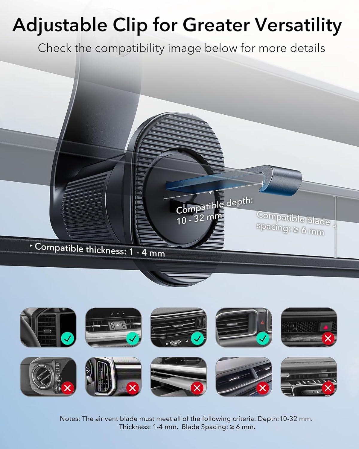 imageESR for MagSafe Car Mount Magnetic Car Phone Holder Mount Air VentDashboard Magnetic Phone Mount for iPhone 171615141312 Galaxy S25 Pixel 10 Strong Magnets Charging Not SupportedBlack360 Rotation