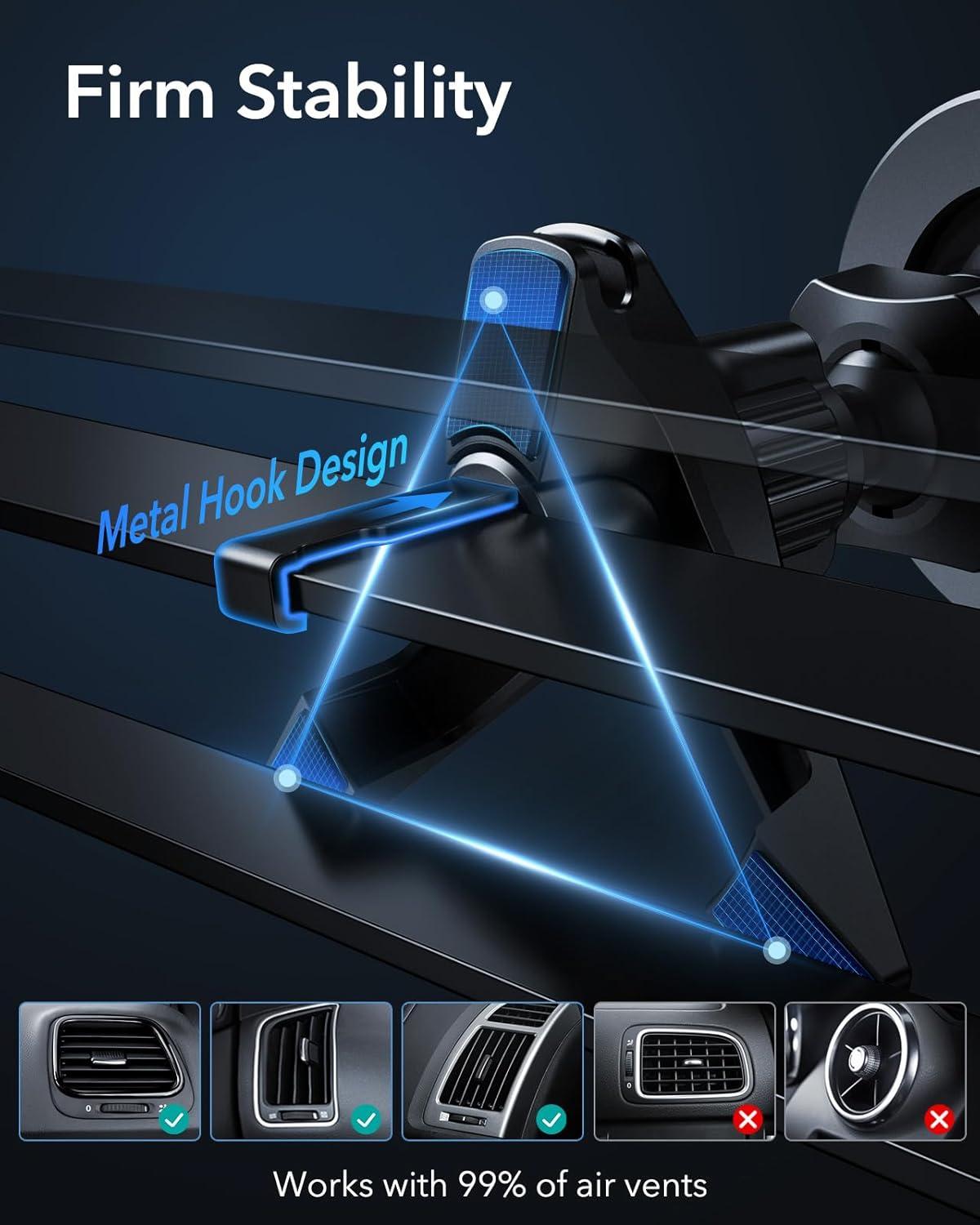 imageESR for MagSafe Car Mount Magnetic Car Phone Holder Mount Air VentDashboard Magnetic Phone Mount for iPhone 171615141312 Galaxy S25 Pixel 10 Strong Magnets Charging Not SupportedBlack Carbon Fiber