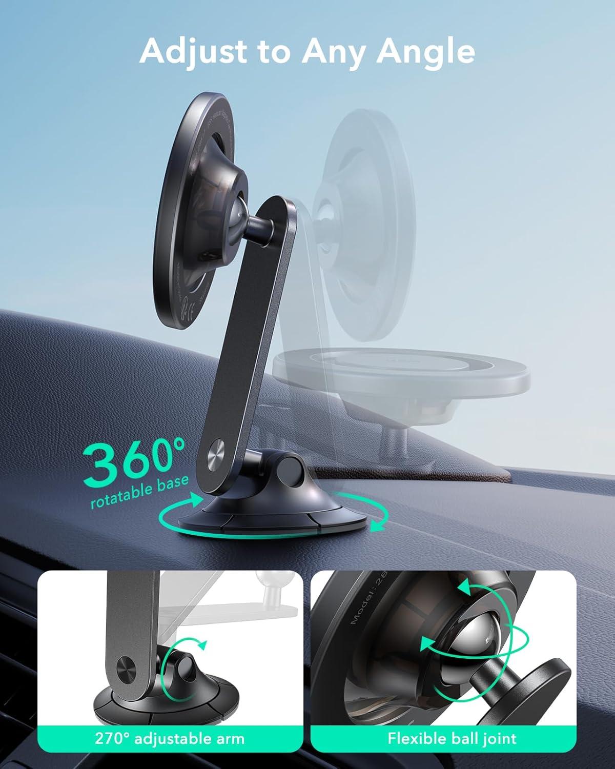 imageESR for MagSafe Car Mount Magnetic Car Phone Holder Mount Air VentDashboard Magnetic Phone Mount for iPhone 171615141312 Galaxy S25 Pixel 10 Strong Magnets Charging Not SupportedBlack Carbon Fiber