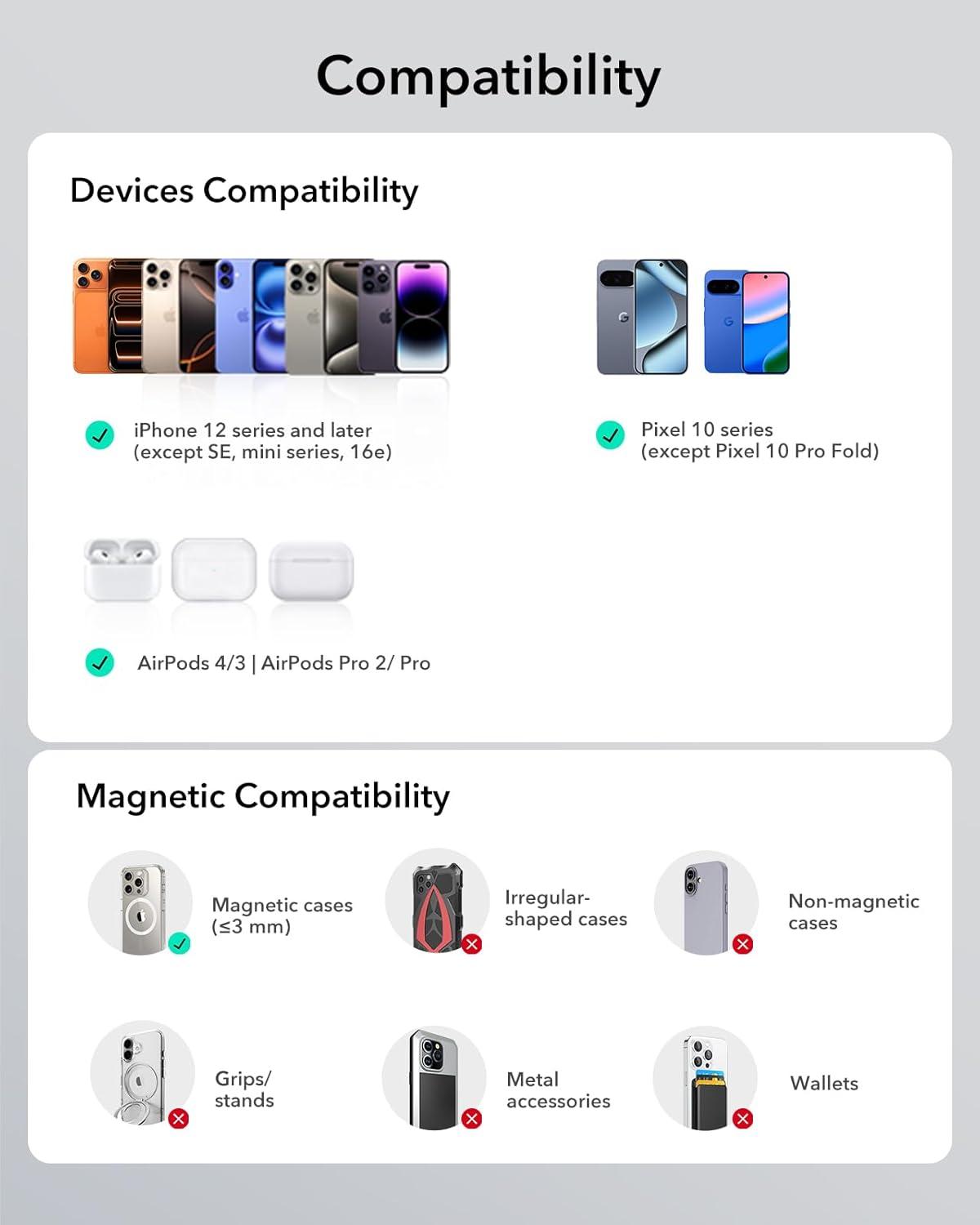 imageESR for MagSafe Power Bank Kickstand 5000mAh MagSafe Portable Charger 06 in15W UltraFast Battery Pack 20W USBC MagSlim Charger with Cable for iPhone 171615141312 Sky Blue15W Stand 10000mAhBlack