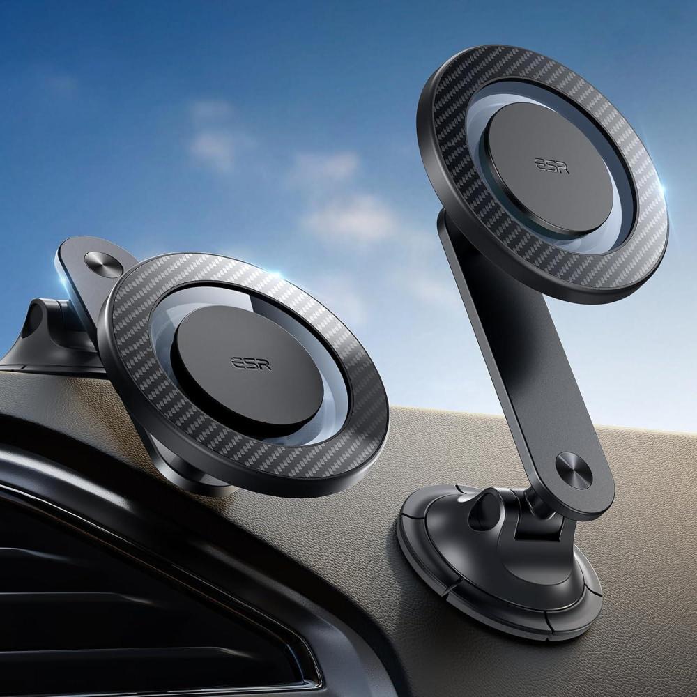 imageESR for MagSafe Car Mount Dashboard Magnetic Phone Holder for Car 360 RotationCar Phone Holder Mount for iPhone 1615141312Galaxy S25 Strong MagnetsCar AccessoriesBlackwith 2 Mental Rings