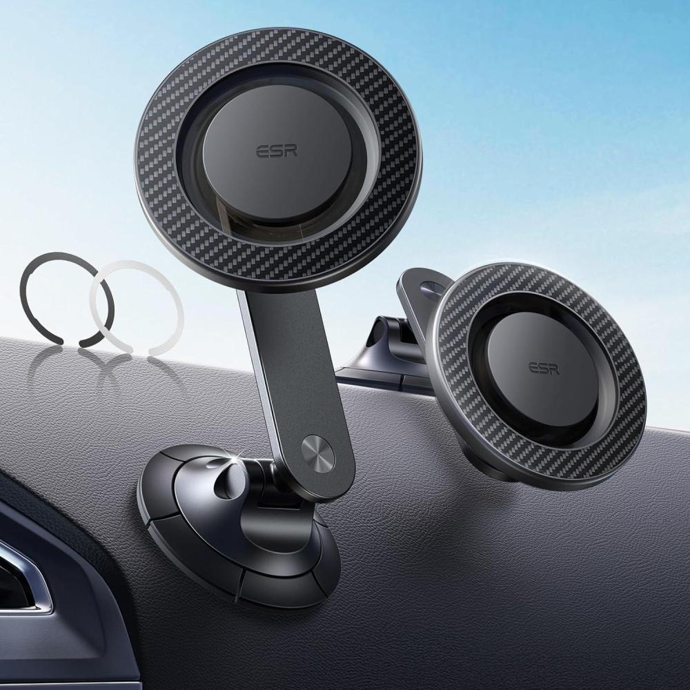 imageESR for MagSafe Car Mount Magnetic Car Phone Holder Mount Air VentDashboard Magnetic Phone Mount for iPhone 171615141312 Galaxy S25 Pixel 10 Strong Magnets Charging Not SupportedBlack Carbon Fiber