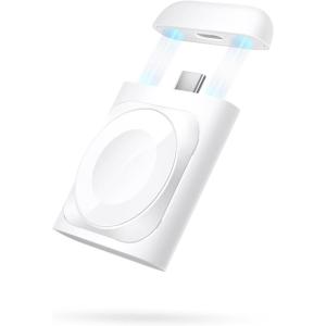 ESR Portable Charger for Apple Watch, Certified Made for Apple, Small and Portable, Magnetic Cover, Fast USB-C Charging for Watch Ultra, Series 8/7/6/5/4/3/2/1, Classic White