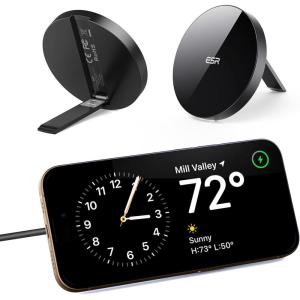 ESR for MagSafe Charger 15W Wireless Charger for iPhone 17/16/15/14/13/12 Apple Magnetic Charging Pad for AirPods 4/3/Pro/Pro 2 Galaxy S25 Series with Dual USB C Ports, Black(Black with Stand)