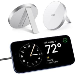 ESR for MagSafe Charger 15W Wireless Charger for iPhone 17/16/15/14/13/12 Apple Magnetic Charging Pad for AirPods 4/3/Pro/Pro 2 Galaxy S25 Series with Dual USB C Ports, Black(White with Stand)