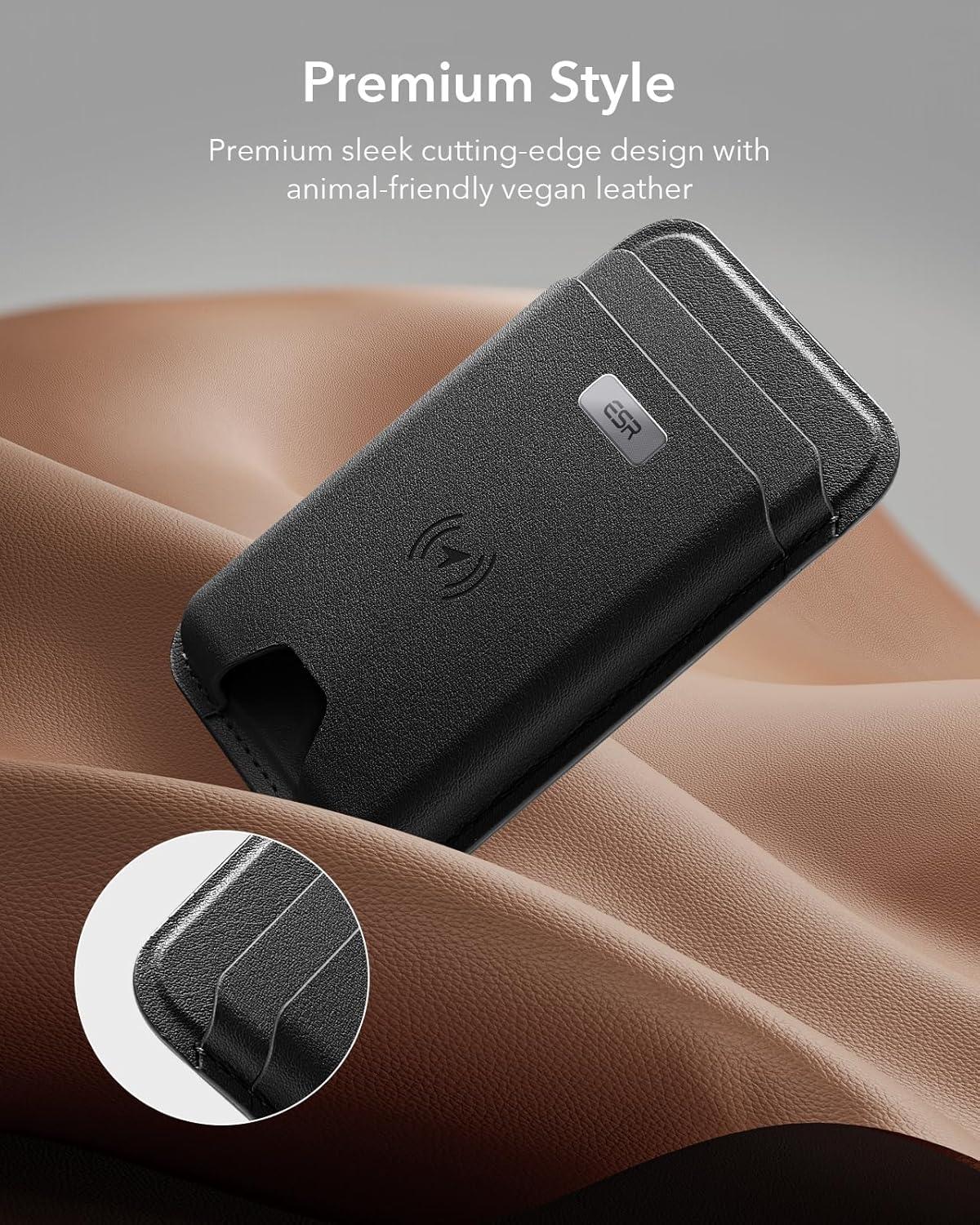 imageESR Geo for MagSafe Wallet with Full Find My Functionality RFID Blocking 5 Cards Holder for Phone Case Strong Magnetic Wallet for iPhone 171615141312 Series Not for 1312 Mini Dark BlueBlack