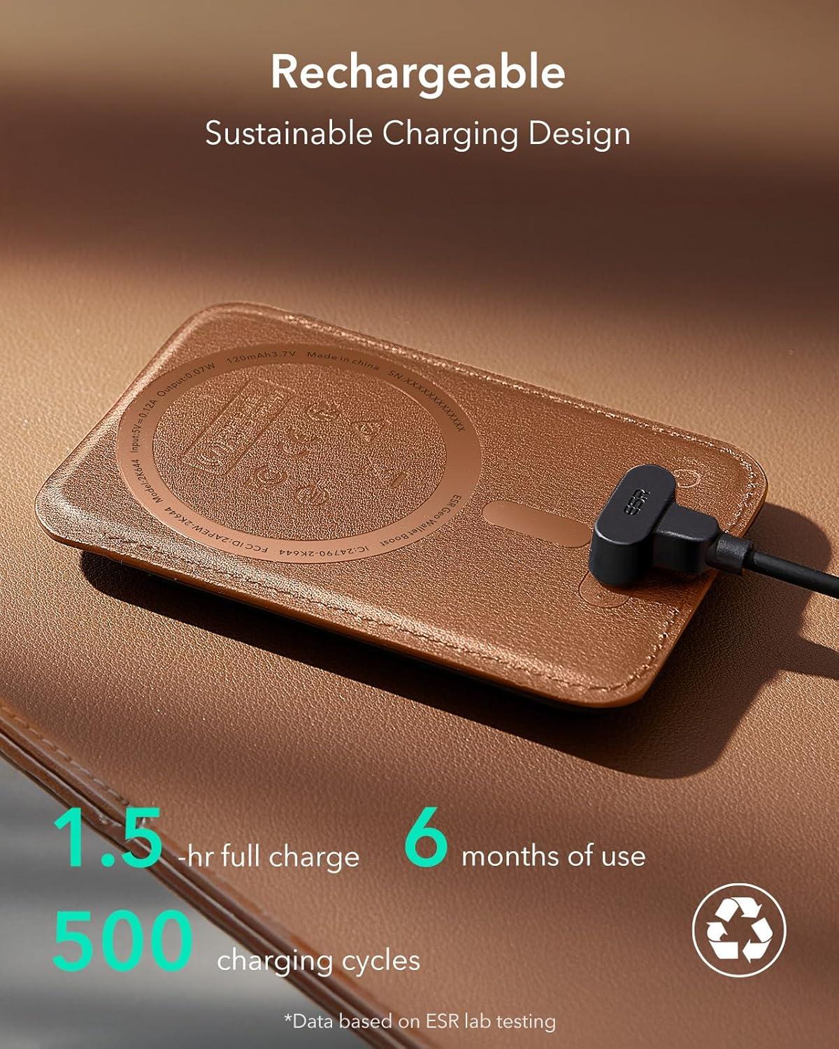 imageESR Geo for MagSafe Wallet with Full Find My Functionality RFID Blocking 5 Cards Holder for Phone Case Strong Magnetic Wallet for iPhone 171615141312 Series Not for 1312 Mini Dark BlueBrown