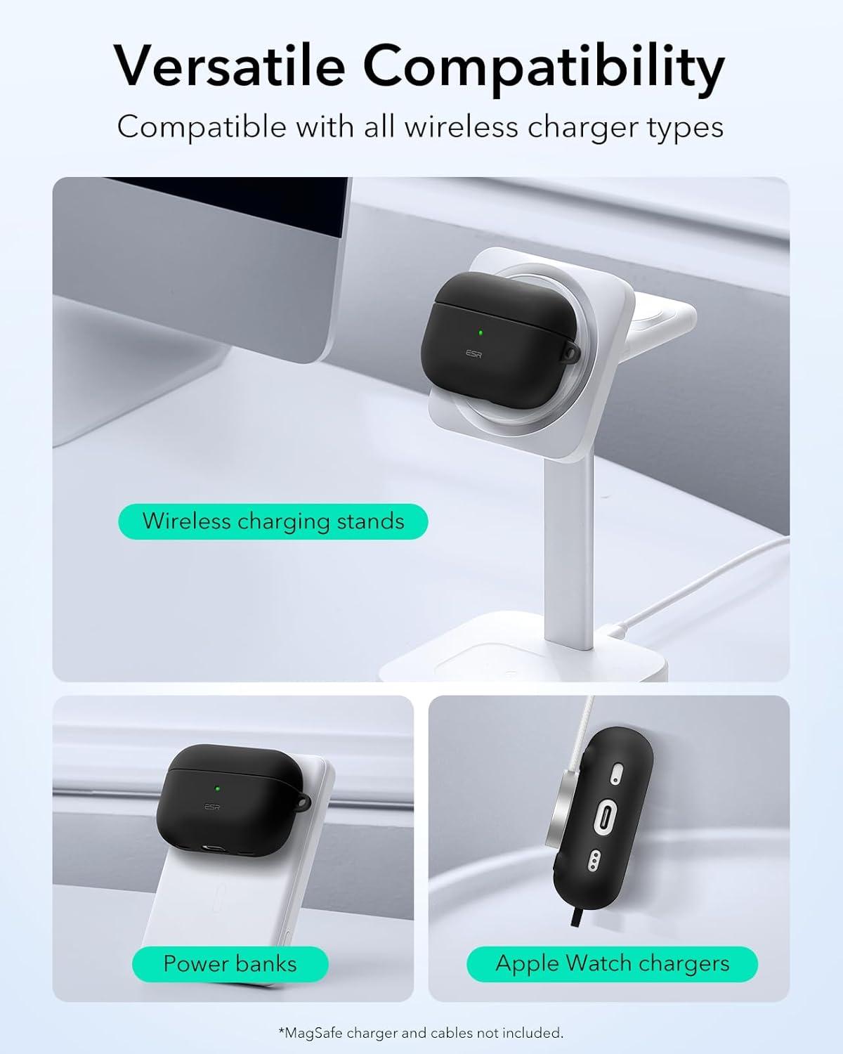 imageESR for AirPods Pro 2 Case Compatible with Airpods Pro Case 2nd 1st Generation 202320222019 Compatible with MagSafe Full Drop Protection Cover with Lanyard Black 2023 2022 2019 with LanyardBBlack