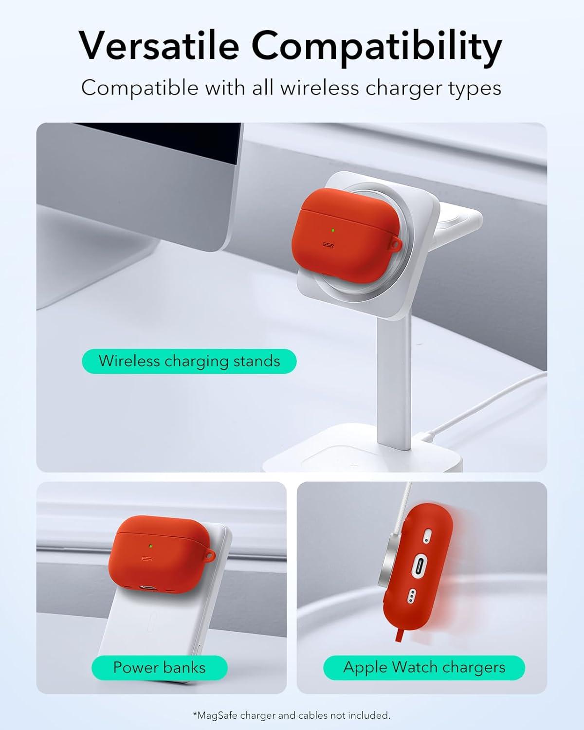 imageESR for AirPods Pro 2 Case Compatible with Airpods Pro Case 2nd 1st Generation 202320222019 Compatible with MagSafe Full Drop Protection Cover with Lanyard Black 2023 2022 2019 with LanyardBRed