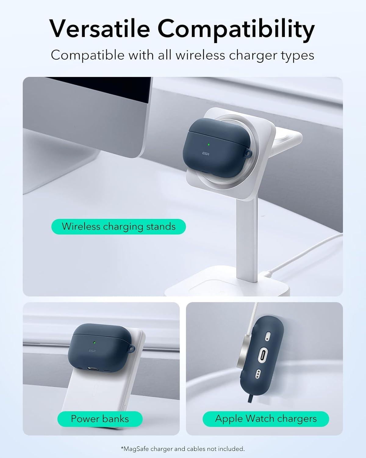 imageESR for AirPods Pro 2 Case Compatible with Airpods Pro Case 2nd 1st Generation 202320222019 Compatible with MagSafe Full Drop Protection Cover with Lanyard Black 2023 2022 2019 with LanyardBBlue