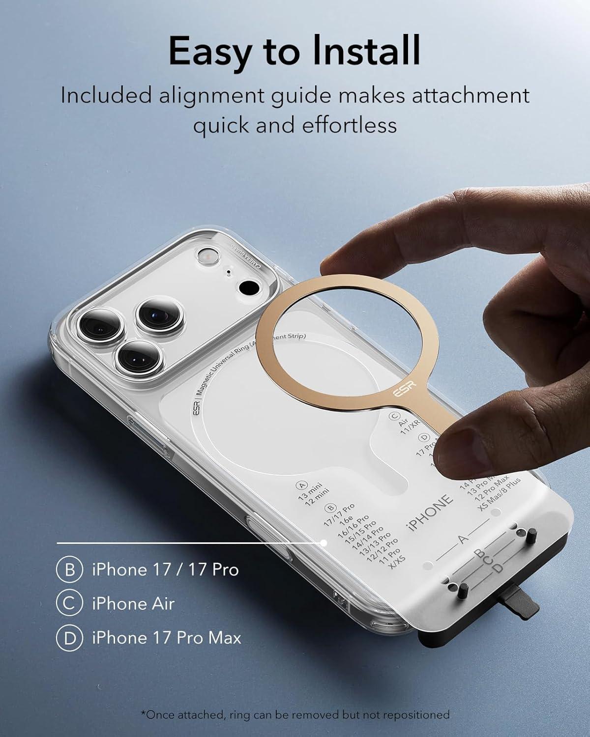 imageESR for MagSafe Sticker 360 MagSafe Ring 2 Pack Metal Ring for Phone Case Universal Metal Wireless Charger Conversion Kit for iPhone 171616e1514131211 Samsung Galaxy Google Pixel 10 WhiteTitanium 2 Pack