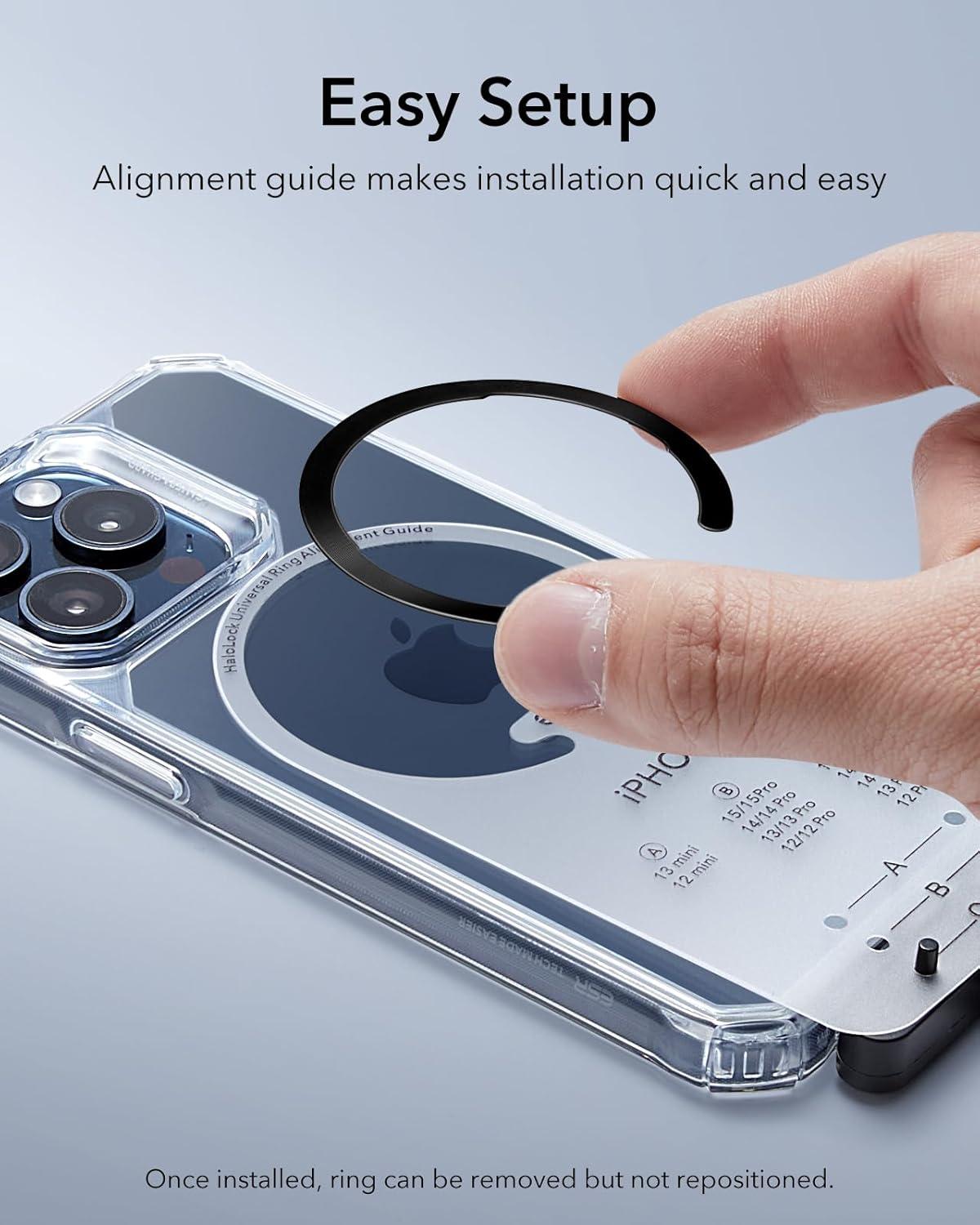 imageESR for MagSafe Sticker MagSafe Ring 2 Pack Metal Ring for Phone caseUniversal Magnetic Wireless Charger Conversion Kit for iPhone 171616e15141312 Samsung Google Black amp SilverBlack Silver 4 Pack