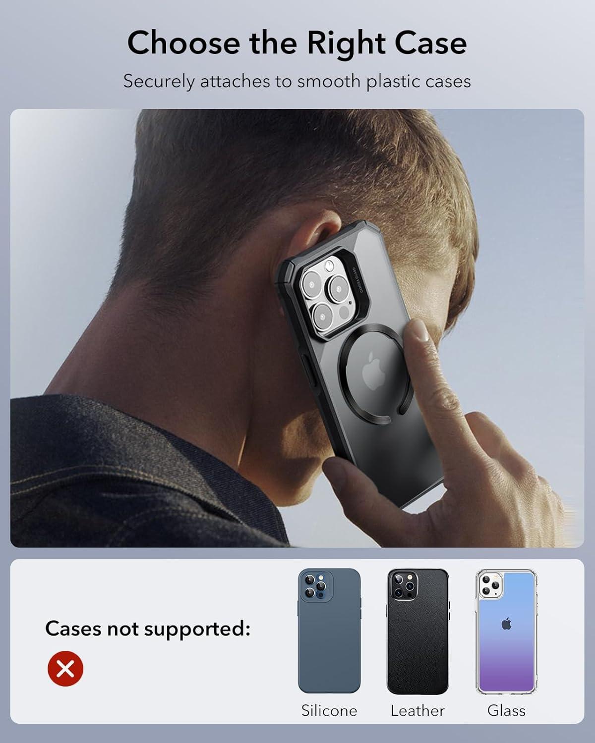 imageESR for MagSafe Sticker MagSafe Ring 2 Pack Metal Ring for Phone caseUniversal Magnetic Wireless Charger Conversion Kit for iPhone 171616e15141312 Samsung Google Black amp SilverBlack Silver 4 Pack