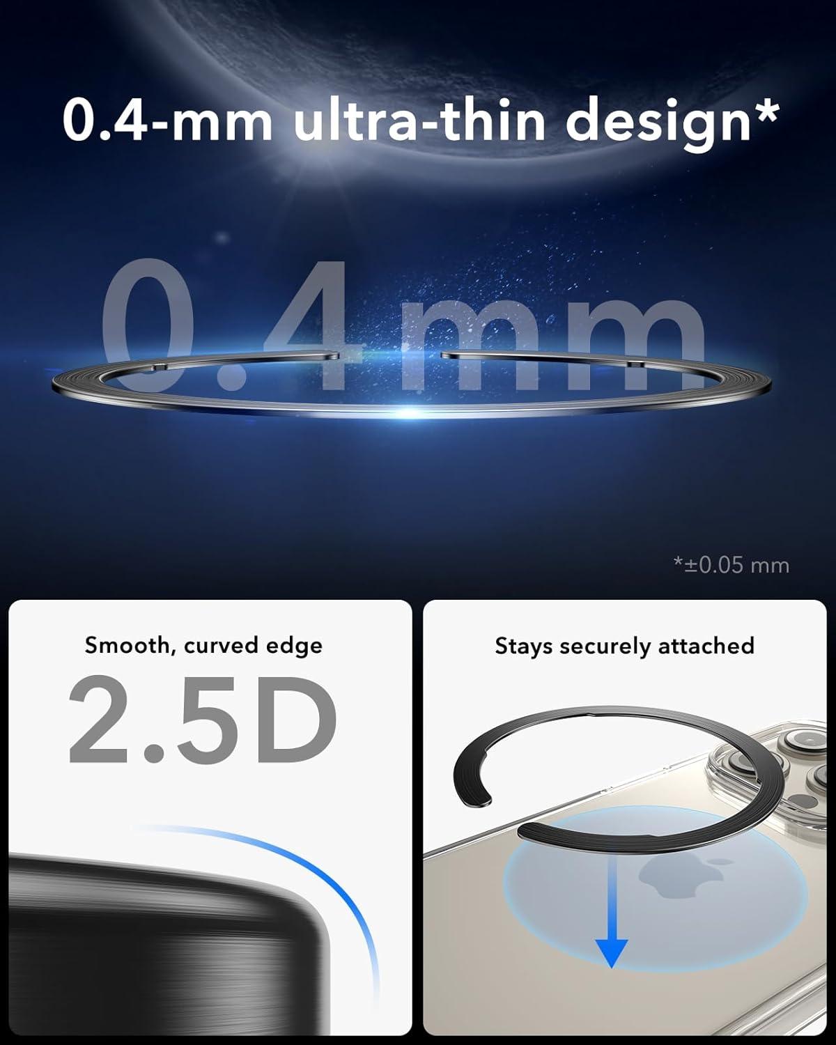 imageESR for MagSafe Sticker MagSafe Ring 2 Pack Metal Ring for Phone caseUniversal Magnetic Wireless Charger Conversion Kit for iPhone 171616e15141312 Samsung Google Black amp SilverBlack Silver 4 Pack