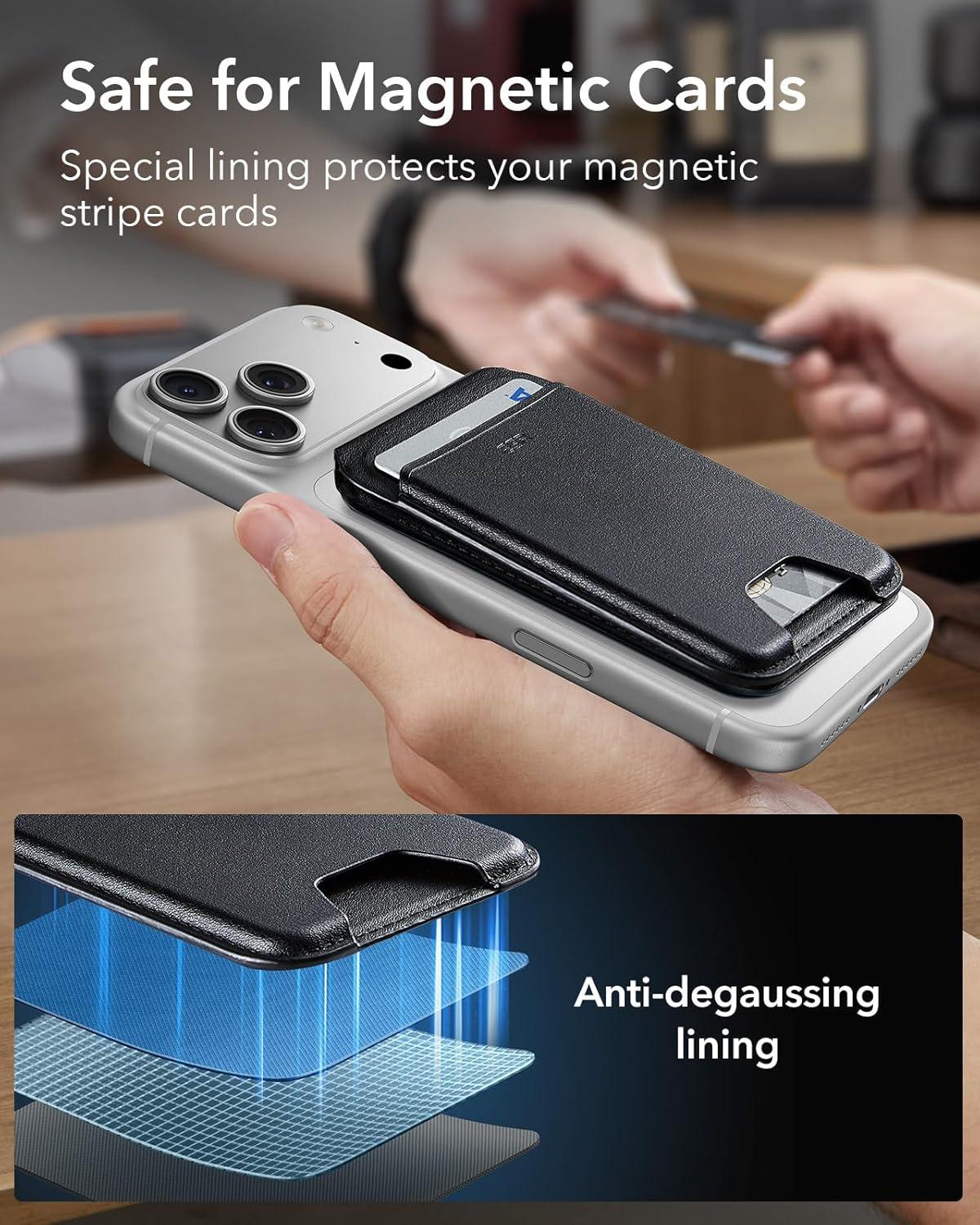 imageESR for MagSafe Wallet Stand w Grip RFID Blocking w MagSafe Ring 5 Card Holder for Phone Case Magnetic Wallet for iPhone 171615141312Not for Mini Selected Samsung Adjustable Stand BlackABlack5 Cards