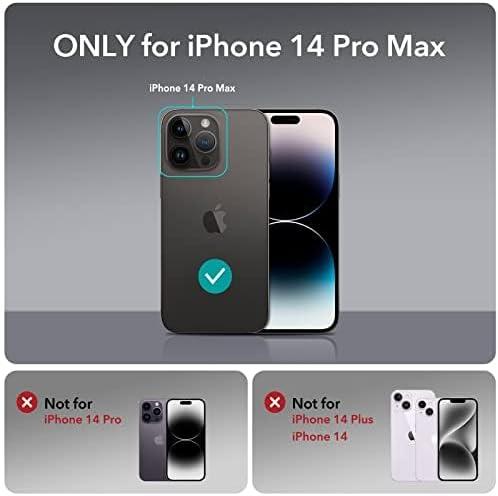 imageESR for iPhone 14 Pro Max Case with Stand Compatible with MagSafe FullBody MilitaryGrade Drop Proof Case with Builtin 9H Tempered Glass Screen Protector Armor Series Clear BlackArmor Clear