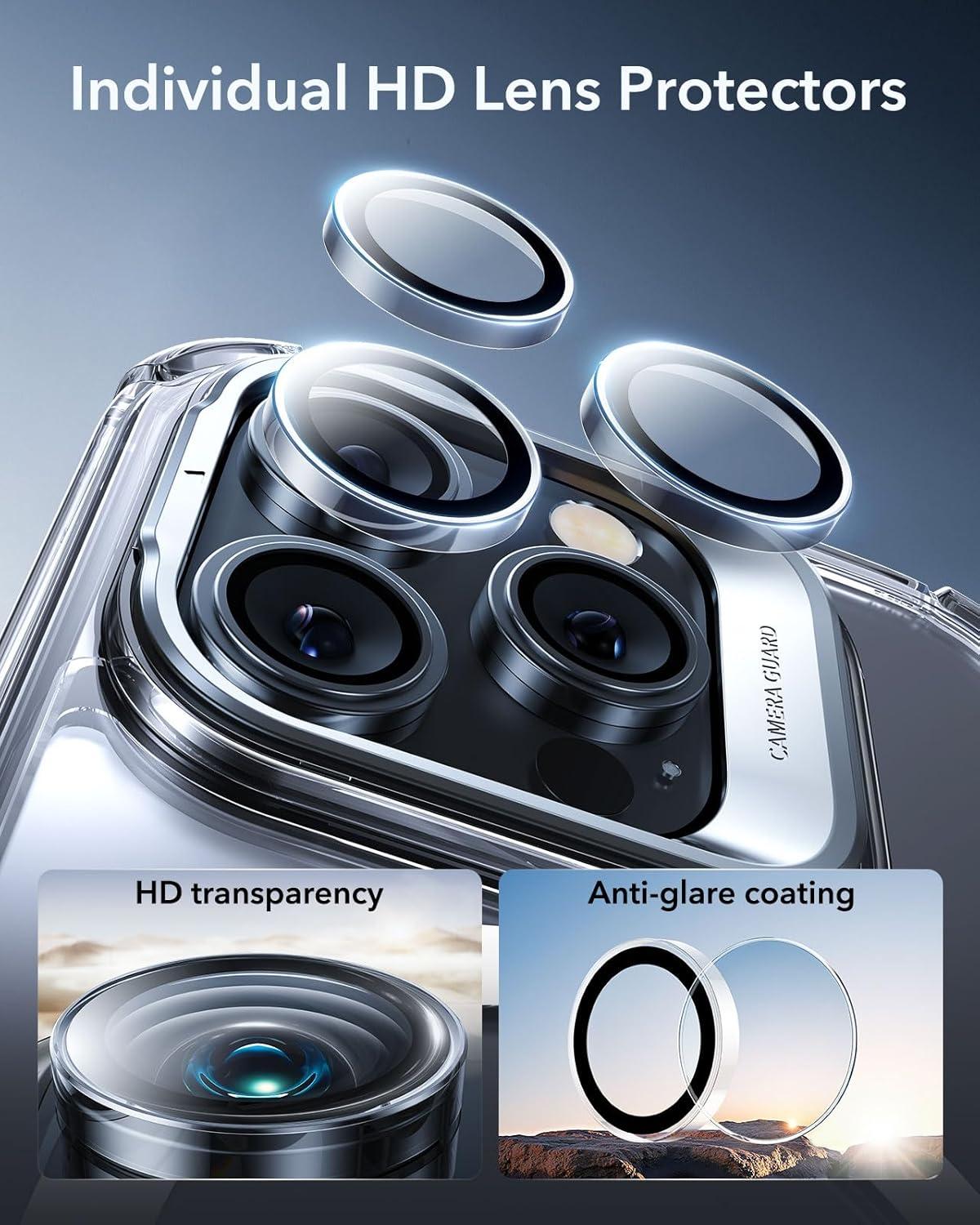 imageESR for iPhone 14 Pro Max Case with Stand Compatible with MagSafe FullBody MilitaryGrade Drop Proof Case with Builtin 9H Tempered Glass Screen Protector Armor Series Clear BlackClear Stand