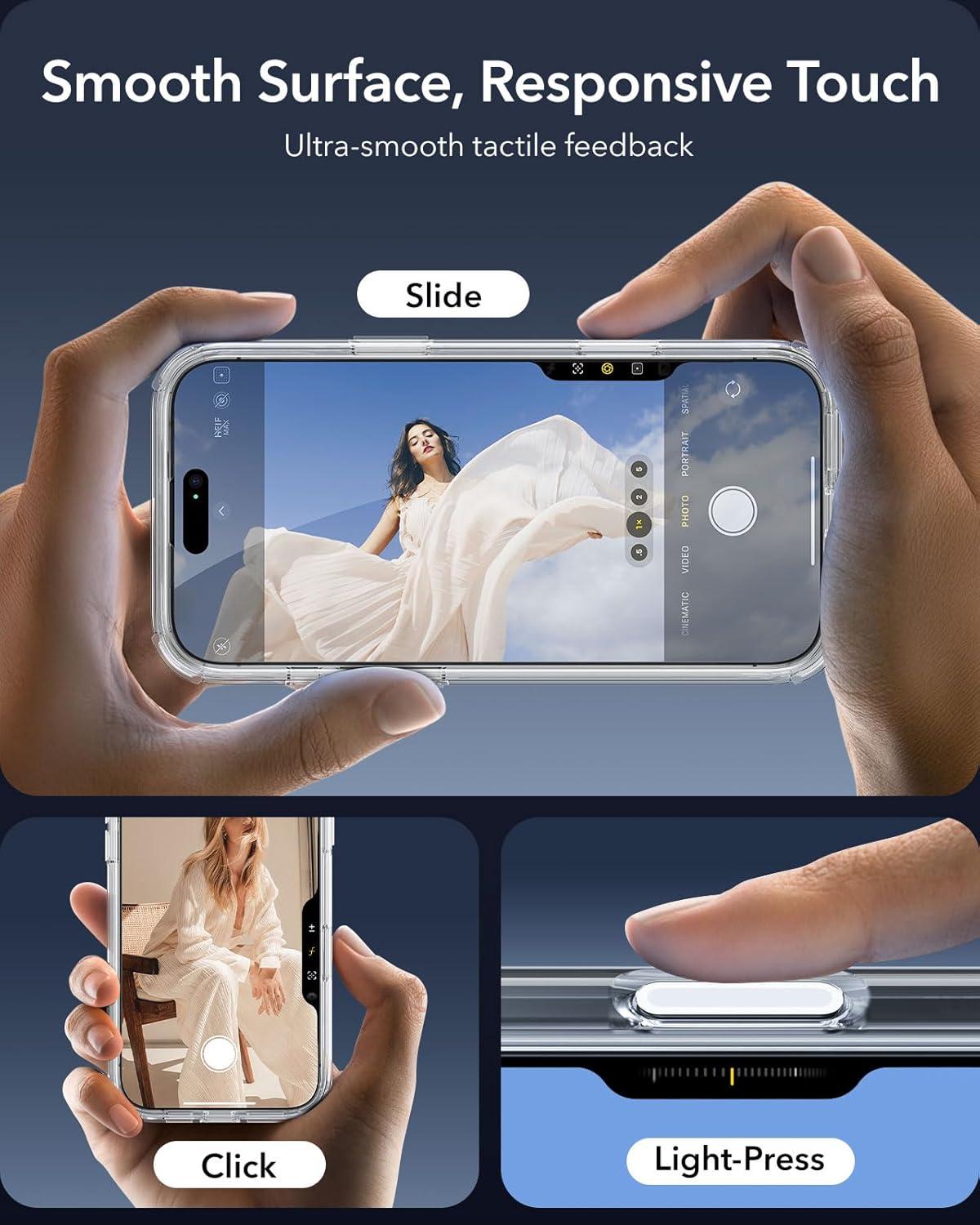 imageESR for iPhone 14 Pro Max Case with Stand Compatible with MagSafe FullBody MilitaryGrade Drop Proof Case with Builtin 9H Tempered Glass Screen Protector Armor Series Clear BlackClear Stand