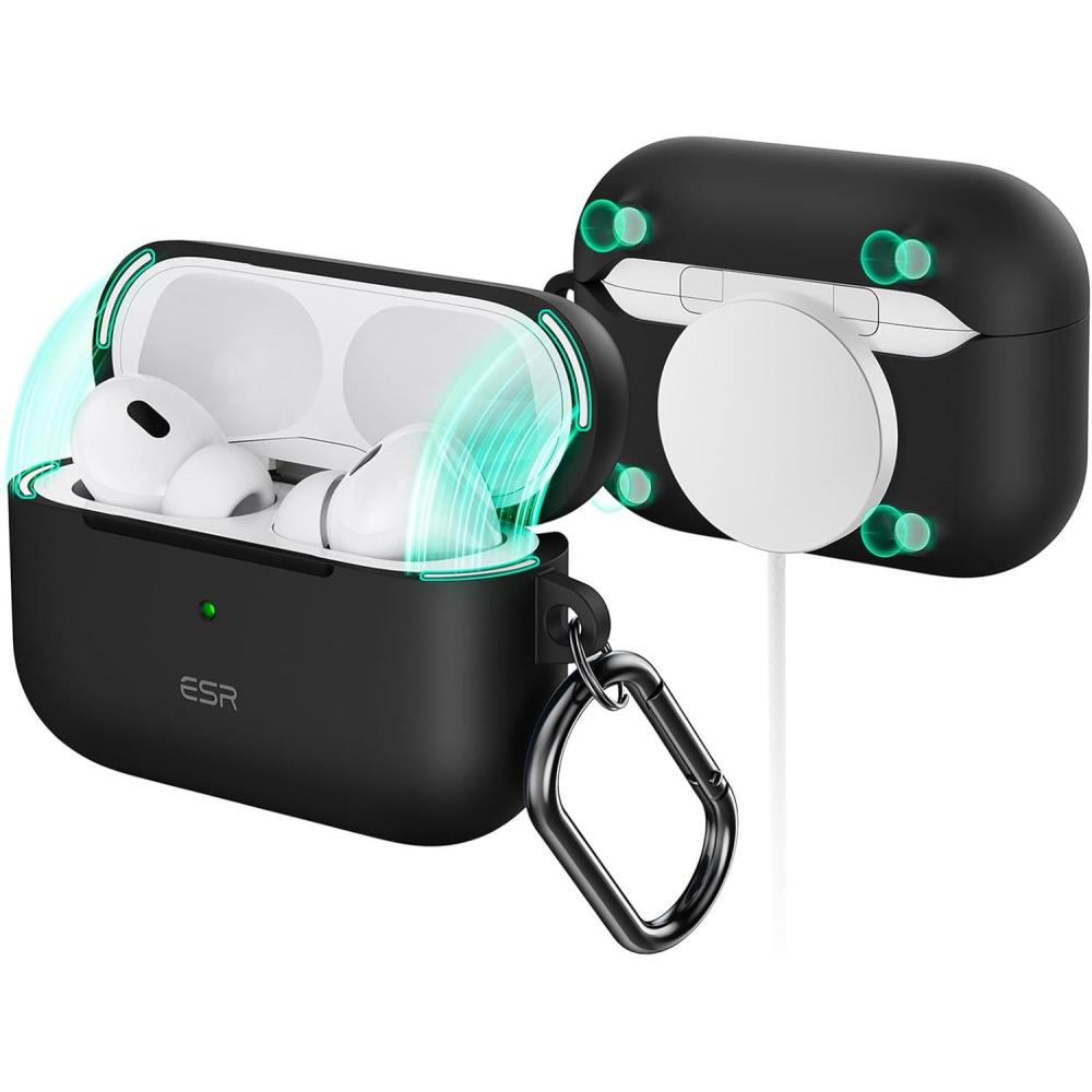 imageESR for AirPods Pro 2 Case Compatible with Airpods Pro Case 2nd 1st Generation 202320222019 Compatible with MagSafe Full Drop Protection Cover with Lanyard Black 2023 2022 2019 with LanyardBBlack