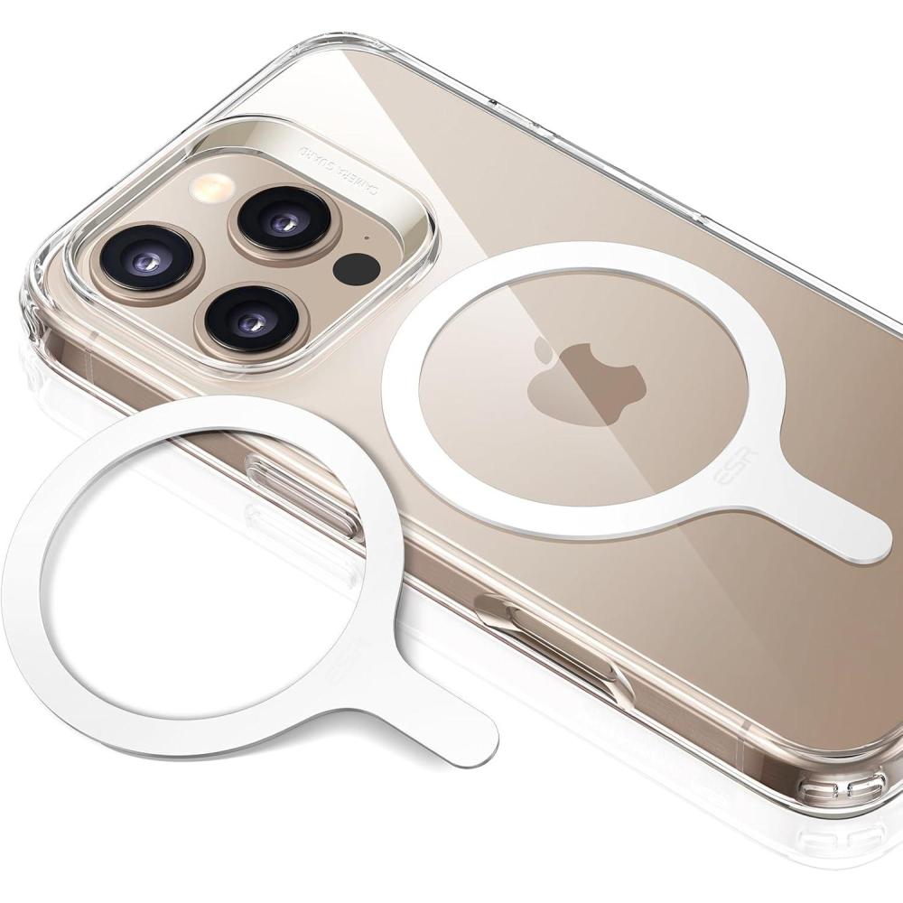 imageESR for MagSafe Sticker 360 MagSafe Ring 2 Pack Metal Ring for Phone Case Universal Metal Wireless Charger Conversion Kit for iPhone 171616e1514131211 Samsung Galaxy Google Pixel 10 WhiteWhite  2 Pack