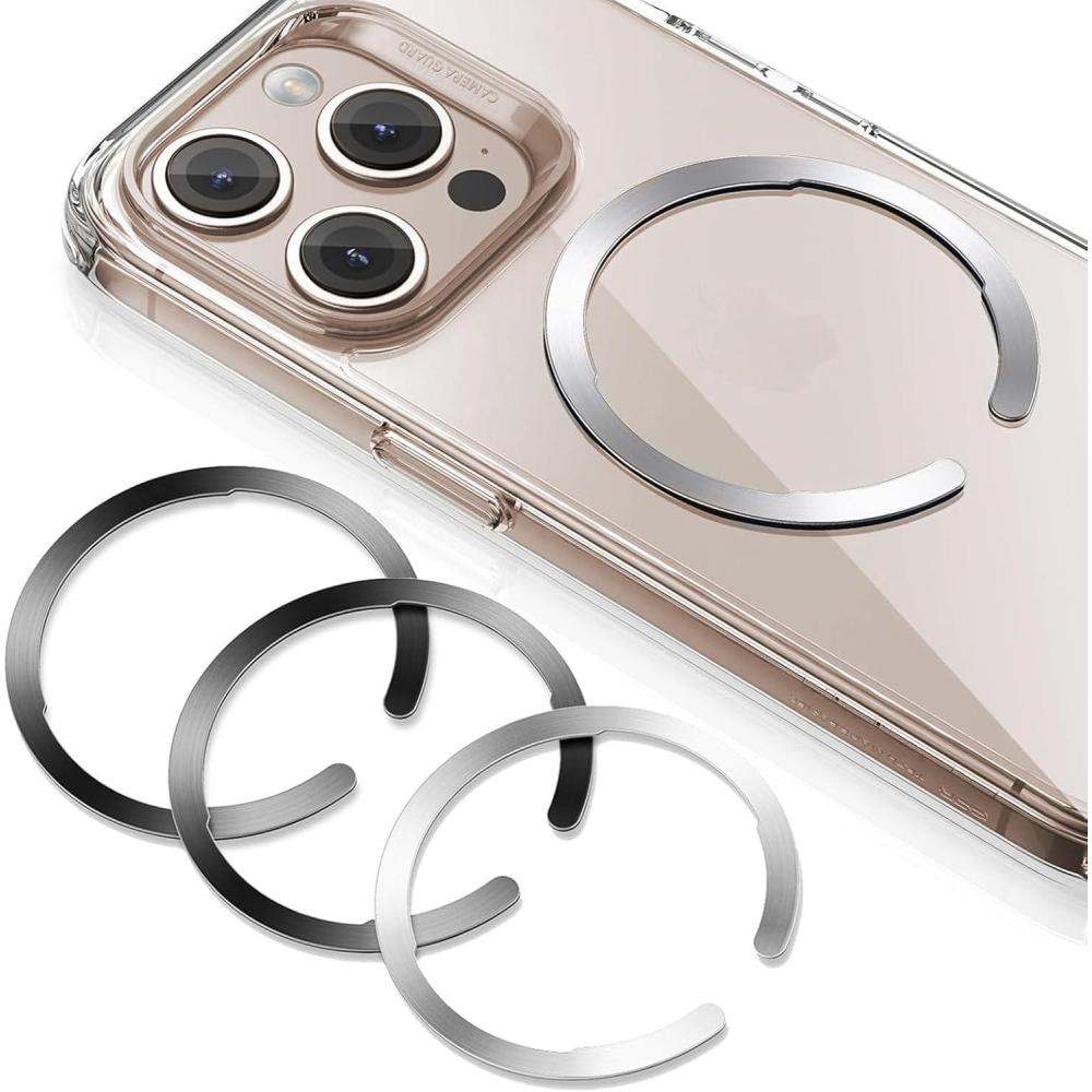 imageESR for MagSafe Sticker MagSafe Ring 2 Pack Metal Ring for Phone caseUniversal Magnetic Wireless Charger Conversion Kit for iPhone 171616e15141312 Samsung Google Black amp SilverBlack Silver 4 Pack