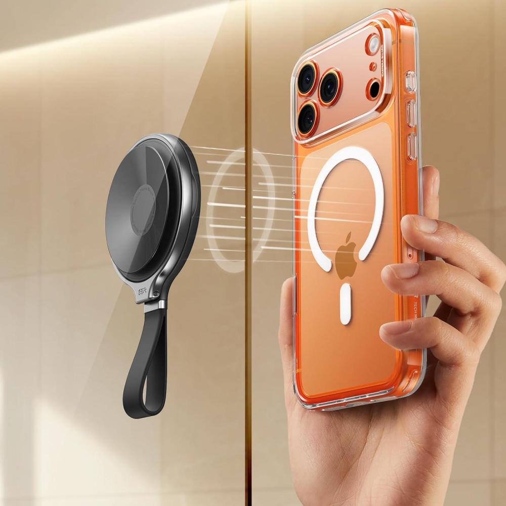 imageESR for MagSafe Suction Mount Sticky Phone Grip Magnetic Phone Suction Grip Silicone Suction Cup Phone Mount HandsFree Mirror Phone Holder for iPhone 17 16AndroidS25Google TikTokVideo WhiteBlack