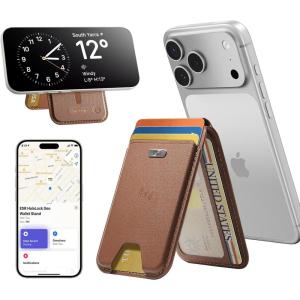 ESR Geo for Magsafe Wallet with Full Find My Functionality,5 Card-Holder, RFID Blocking, Magnetic Wallet for iPhone 17/16/15/14/13/12 Series, with Adjustable Stand, Brown(B-Stand: Brown)