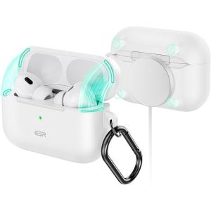 ESR for AirPods Pro 2 Case, Compatible with Airpods Pro Case 2nd / 1st Generation (2023/2022/2019), Compatible with MagSafe, Full Drop Protection Cover with Lanyard, Black | 2023, 2022, 2019, with Lanyard(B-White)