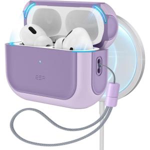 ESR for AirPods Pro 2 Case, Compatible with Airpods Pro Case 2nd / 1st Generation (2023/2022/2019), Compatible with MagSafe, Full Drop Protection Cover with Lanyard, Black | 2023, 2022, 2019, with Lanyard(A-Purple)