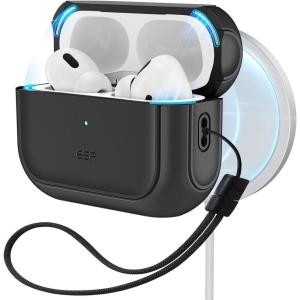ESR for AirPods Pro 2 Case, Compatible with Airpods Pro Case 2nd / 1st Generation (2023/2022/2019), Compatible with MagSafe, Full Drop Protection Cover with Lanyard, Black | 2023, 2022, 2019, with Lanyard(A-Black)
