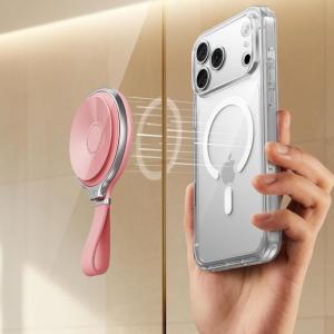 ESR for MagSafe Suction Mount, Sticky Phone Grip, Magnetic Phone Suction Grip, Silicone Suction Cup Phone Mount, Hands-Free Mirror Phone Holder for iPhone 17 16/Android/S25/Google, TikTok/Video, White(Pink)