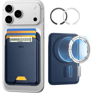 ESR for MagSafe Wallet, 5-Card Holder With RFID Blocking, MagSafe Sticker Included, Slim Magnetic Wallet for iPhone 17/16/15/14/13/12 Series and Selected Samsung Devices, Not for 13/12 Mini, Black(Dark Blue)
