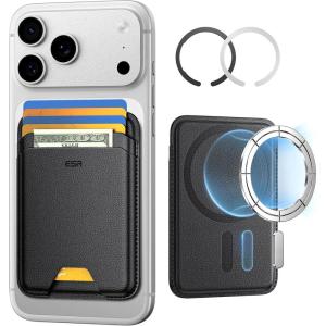 ESR for MagSafe Wallet, 5-Card Holder With RFID Blocking, MagSafe Sticker Included, Slim Magnetic Wallet for iPhone 17/16/15/14/13/12 Series and Selected Samsung Devices, Not for 13/12 Mini, Black(Black)