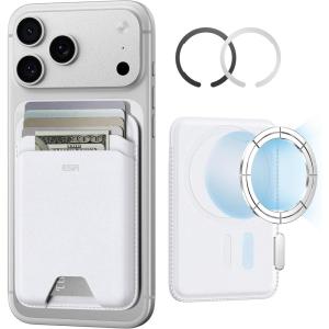 ESR for MagSafe Wallet, 5-Card Holder With RFID Blocking, MagSafe Sticker Included, Slim Magnetic Wallet for iPhone 17/16/15/14/13/12 Series and Selected Samsung Devices, Not for 13/12 Mini, Black(White)