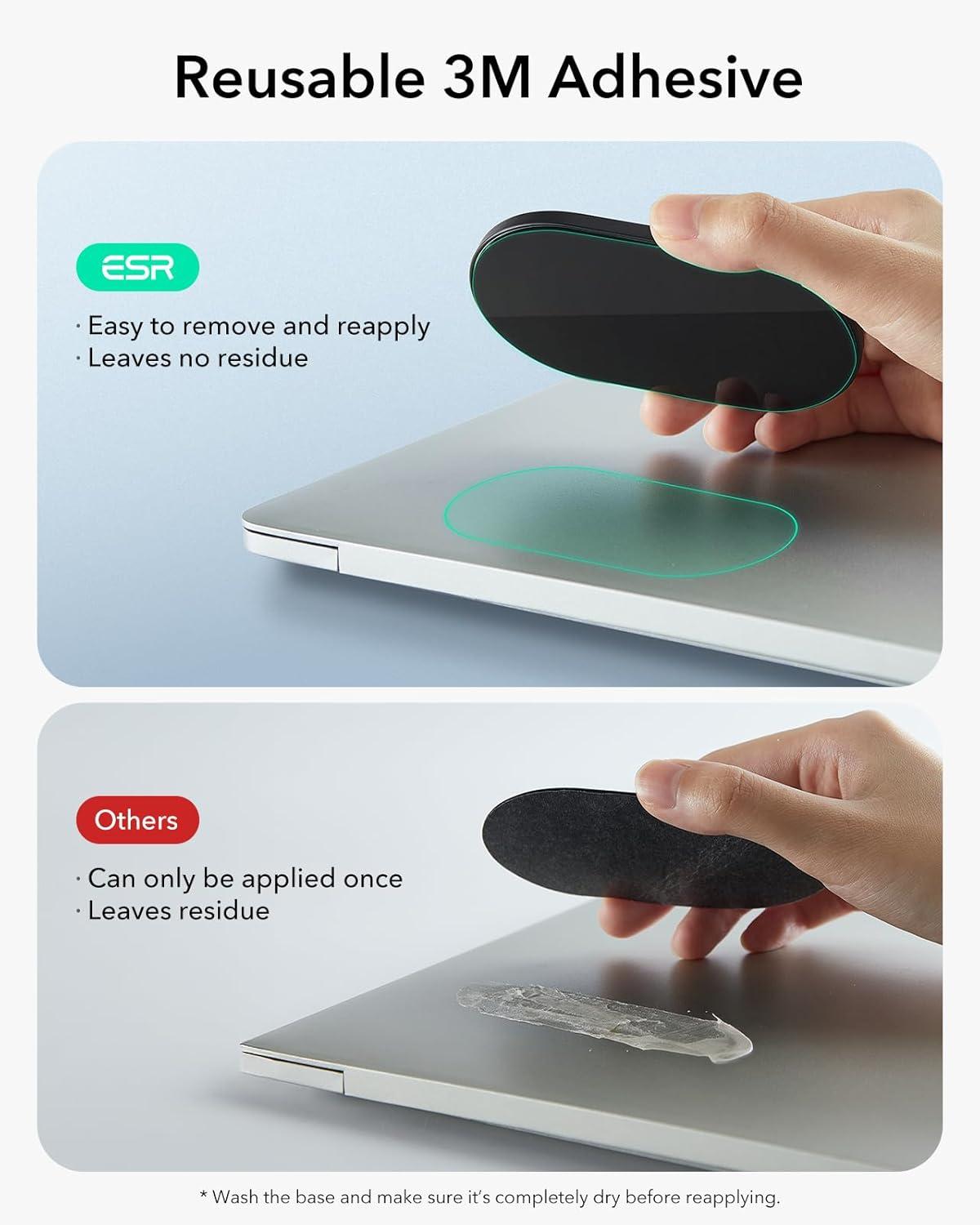 imageESR MagMouse SnaptoCarry Bluetooth Mouse Rechargeable Wireless Mouse for Laptop with Builtin Charging Cable Reusable Adhesive Holder BT 50 24 GHz Connectivity Silent Ergonomic BlackDark Black