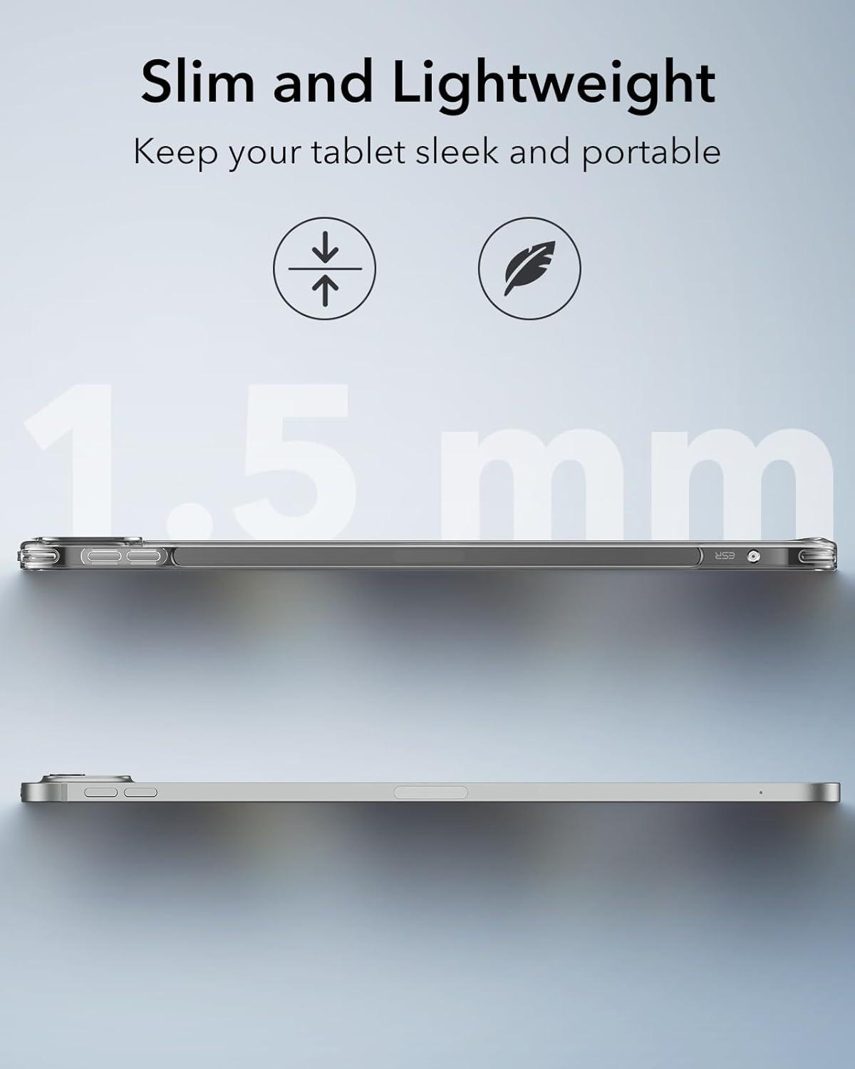 imageESR for iPad Pro 129 Case 129 inch iPad Pro case 20222021 6th5th Generation Thin and Lightweight Yellowing Resistant Hard Back Supports Pencil 2 Classic Series ClearClear Black