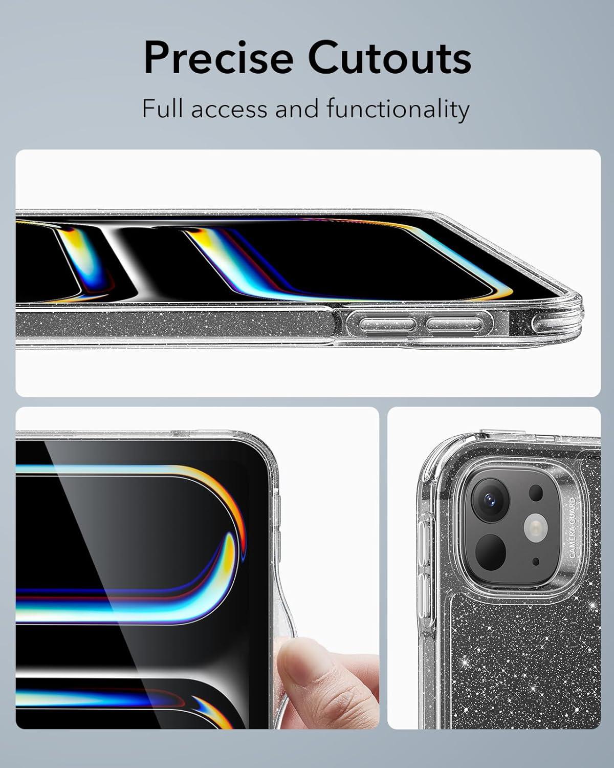 imageESR for iPad Pro 129 Case 129 inch iPad Pro case 20222021 6th5th Generation Thin and Lightweight Yellowing Resistant Hard Back Supports Pencil 2 Classic Series ClearClear Shimmer