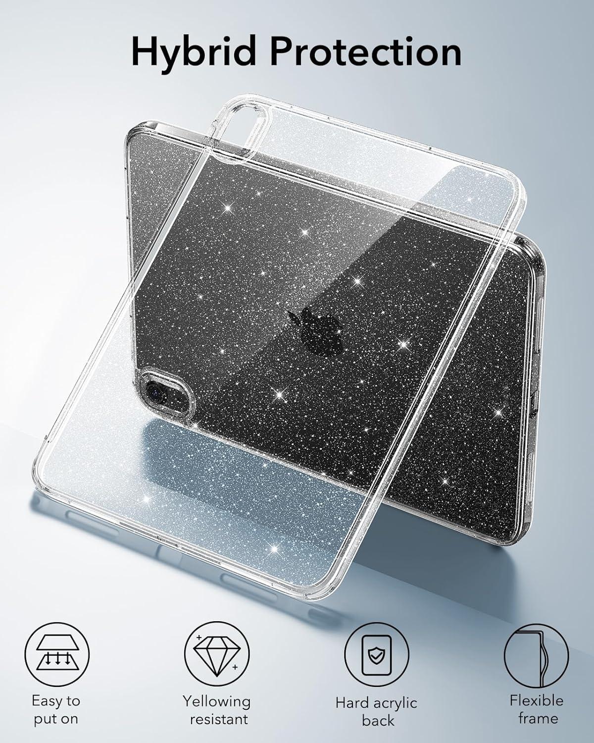 imageESR for iPad Pro 129 Case 129 inch iPad Pro case 20222021 6th5th Generation Thin and Lightweight Yellowing Resistant Hard Back Supports Pencil 2 Classic Series ClearClear Shimmer