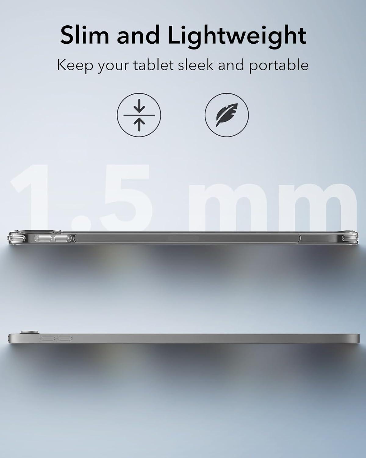 imageESR for iPad Pro 129 Case 129 inch iPad Pro case 20222021 6th5th Generation Thin and Lightweight Yellowing Resistant Hard Back Supports Pencil 2 Classic Series ClearBlack Clear