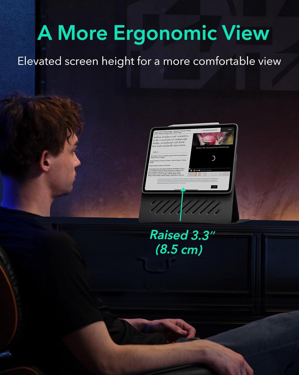 imageESR for iPad Pro 129 Case 6th5th Generation 20222021 Removable Magnetic Cover Adjustable PortraitLandscape Stand with Raised Display View 9 Standing Angles Shift Series BlackBlack