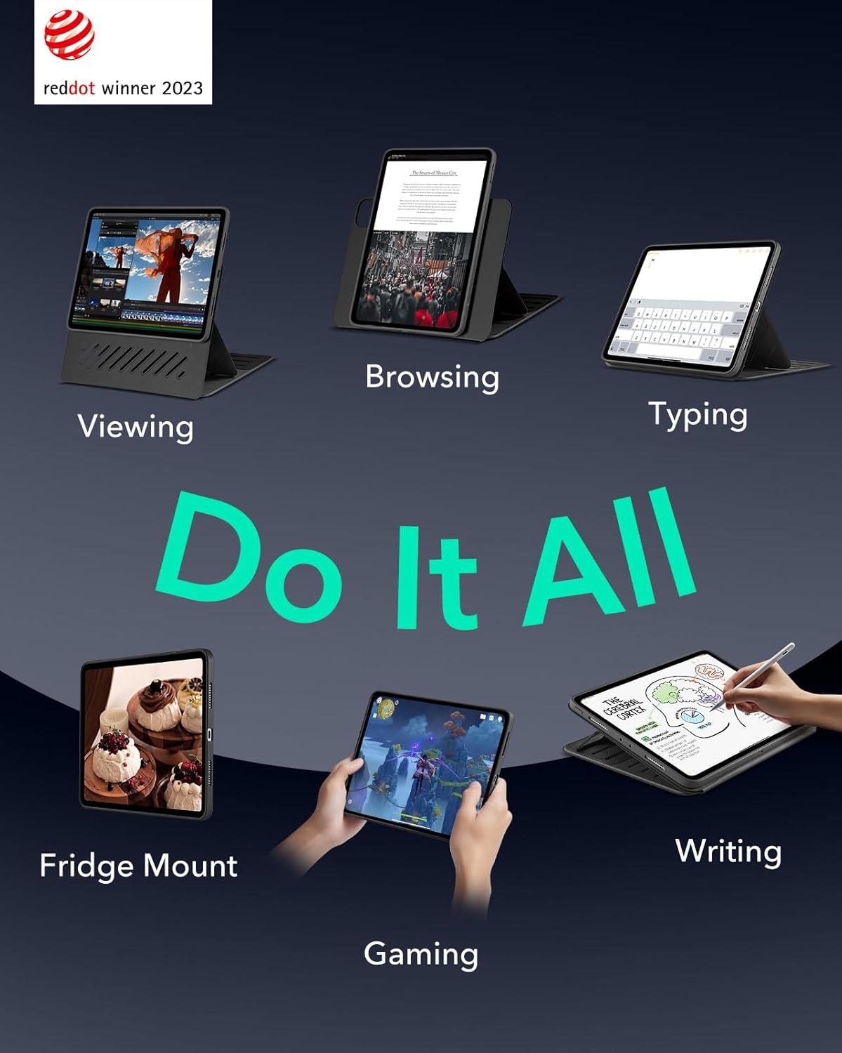 imageESR for iPad Pro 129 Case 6th5th Generation 20222021 Removable Magnetic Cover Adjustable PortraitLandscape Stand with Raised Display View 9 Standing Angles Shift Series BlackBlack