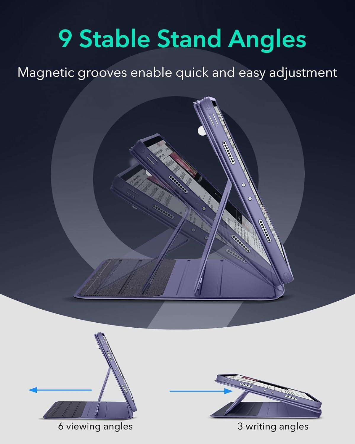 imageESR for iPad Pro 129 Case 6th5th Generation 20222021 Removable Magnetic Cover Adjustable PortraitLandscape Stand with Raised Display View 9 Standing Angles Shift Series BlackPurple