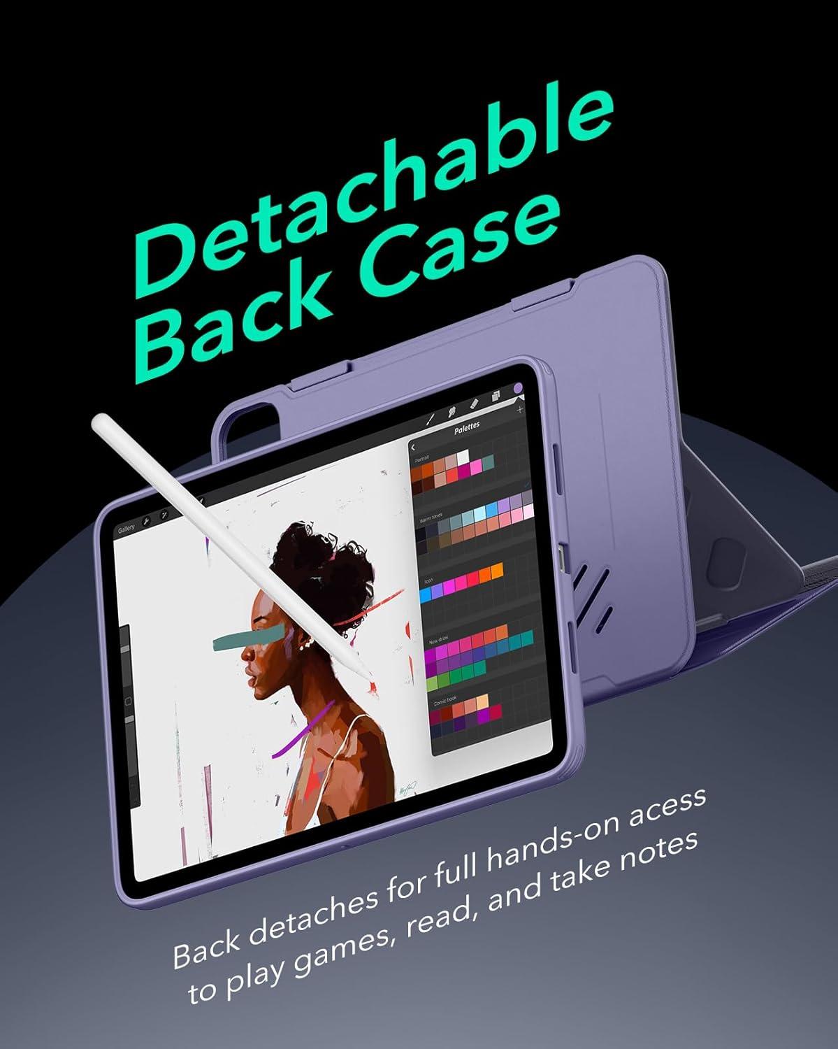 imageESR for iPad Pro 129 Case 6th5th Generation 20222021 Removable Magnetic Cover Adjustable PortraitLandscape Stand with Raised Display View 9 Standing Angles Shift Series BlackPurple