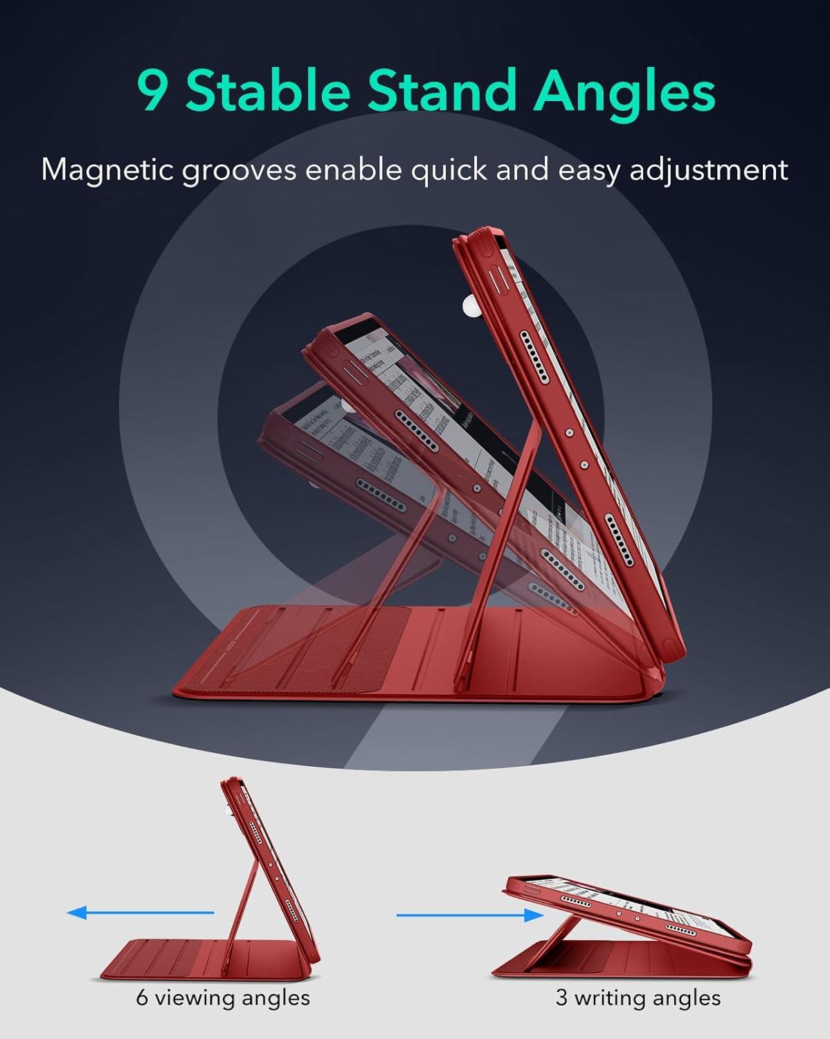 imageESR for iPad Pro 129 Case 6th5th Generation 20222021 Removable Magnetic Cover Adjustable PortraitLandscape Stand with Raised Display View 9 Standing Angles Shift Series BlackRed