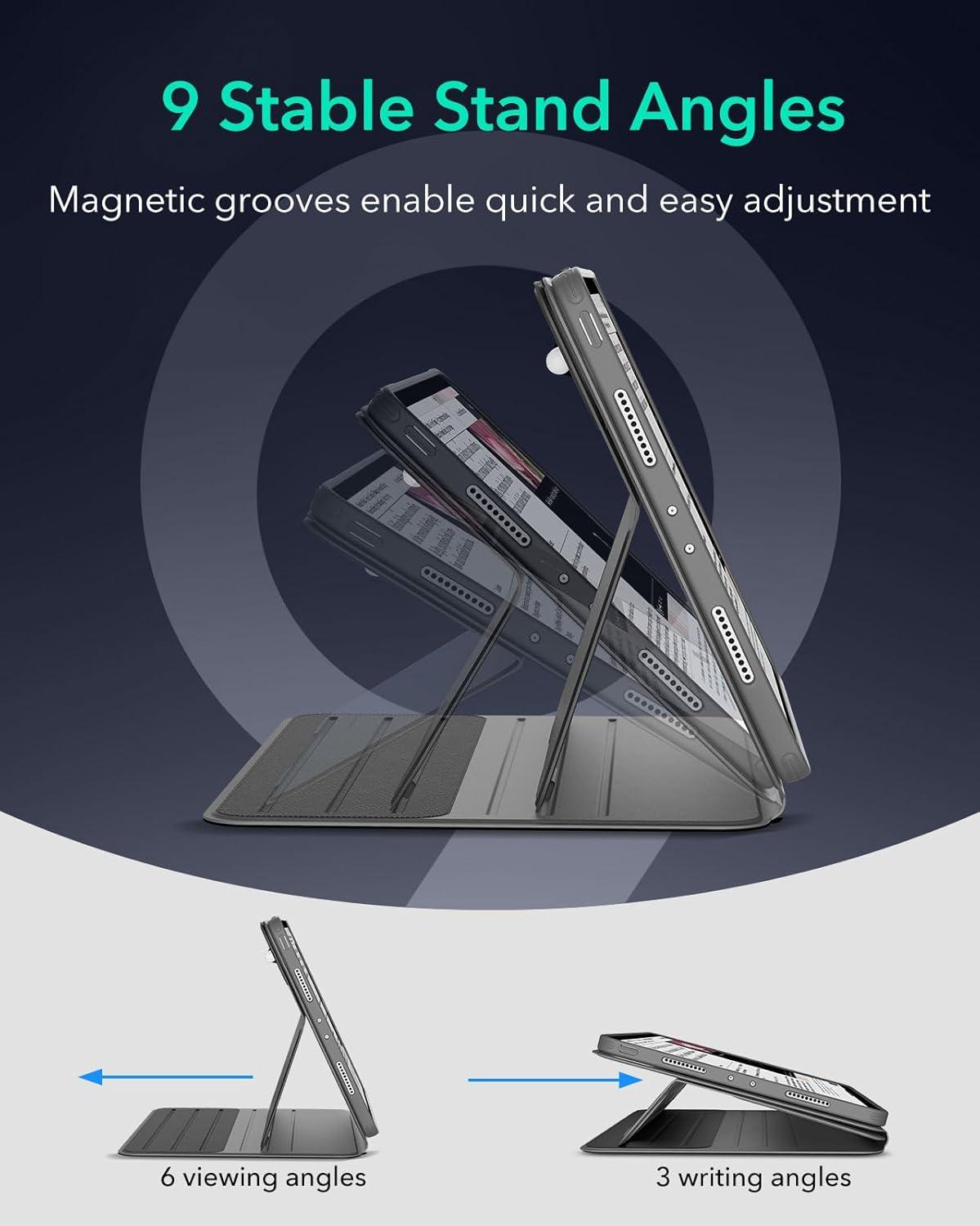 imageESR for iPad Pro 129 Case 6th5th Generation 20222021 Removable Magnetic Cover Adjustable PortraitLandscape Stand with Raised Display View 9 Standing Angles Shift Series BlackGrey